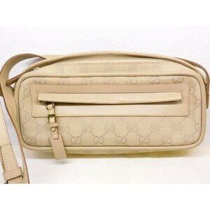 Gucci Shoulder Bag Small Mini GG Pattern Canvas Beige
